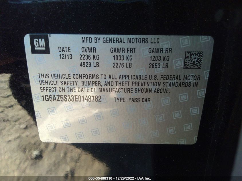 2014 CADILLAC CTS SEDAN PREMIUM AWD - 1G6AZ5S33E0148782