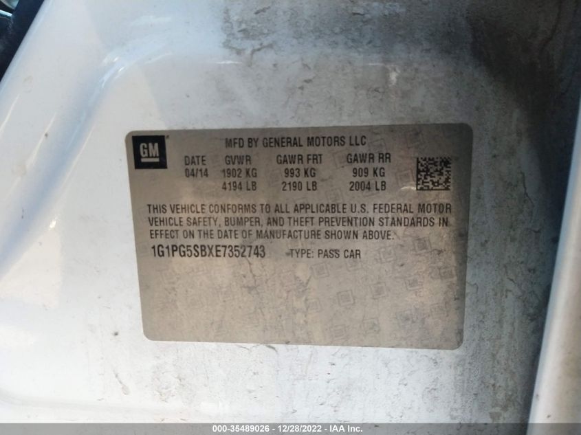 2014 CHEVROLET CRUZE LTZ - 1G1PG5SBXE7352743