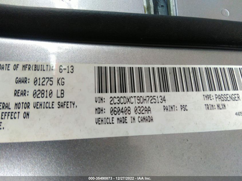 2013 DODGE CHARGER ROAD/TRACK - 2C3CDXCT9DH725134