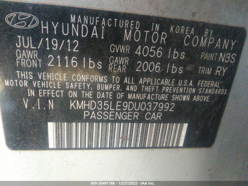 2013 HYUNDAI ELANTRA GT - KMHD35LE9DU037992