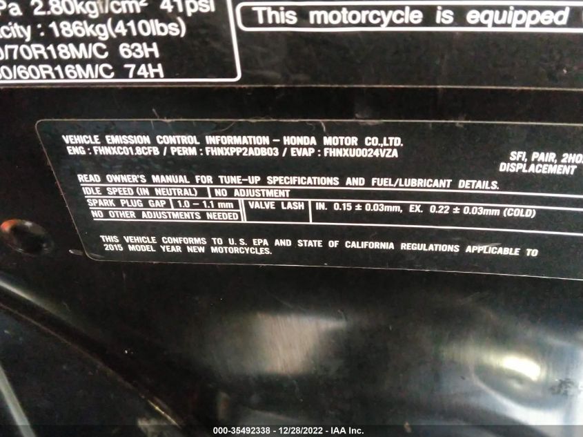 2015 HONDA GL1800 JH2SC68Z3FK100037