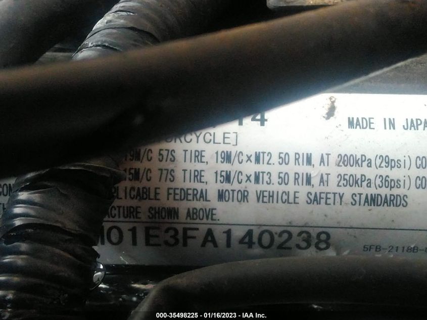 2015 YAMAHA XVS650 JYAVM01E3FA140238