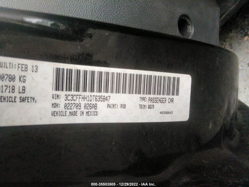 2013 FIAT 500 TURBO - 3C3CFFHH1DT635847
