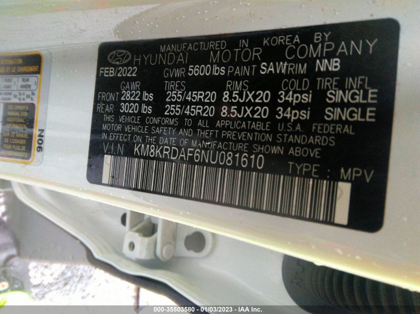 2022 HYUNDAI IONIQ 5 LIMITED - KM8KRDAF6NU081610