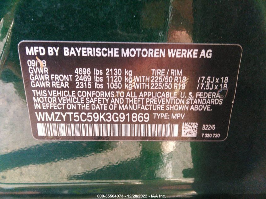 2019 MINI COUNTRYMAN COOPER S WMZYT5C59K3G91869