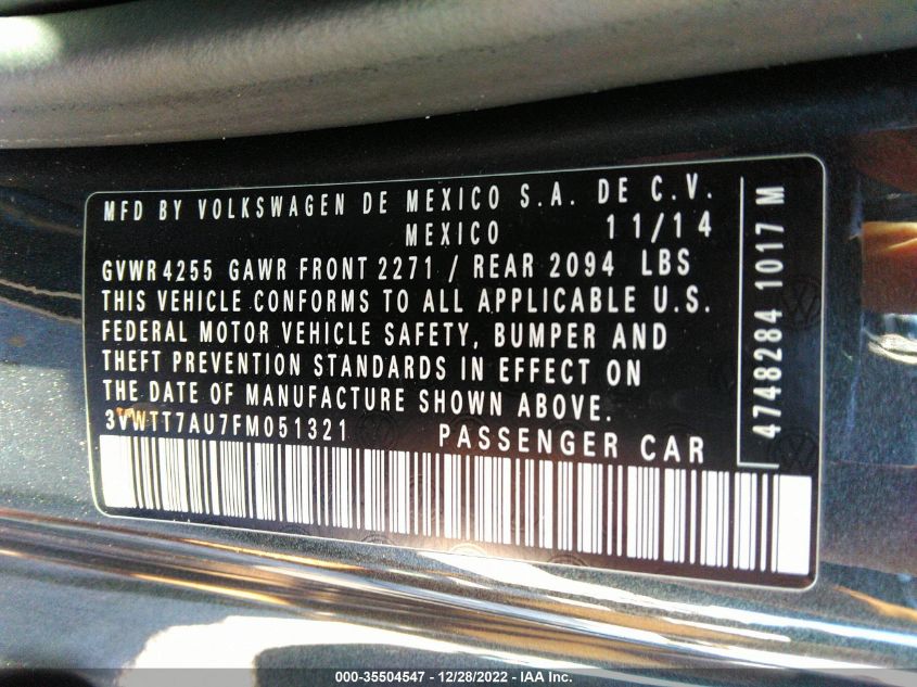 2015 VOLKSWAGEN GOLF GTI SE 3VWTT7AU7FM051321