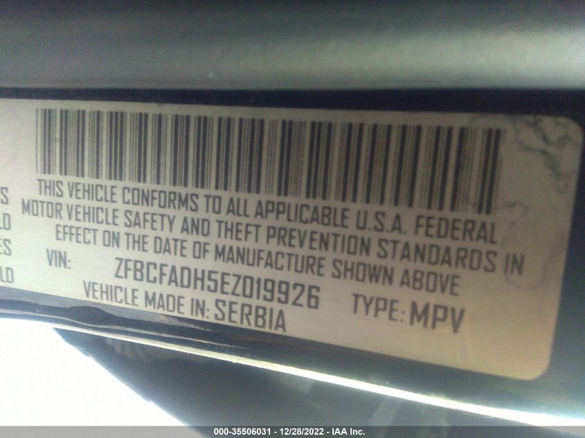 2014 FIAT 500L TREKKING ZFBCFADH5EZ019926