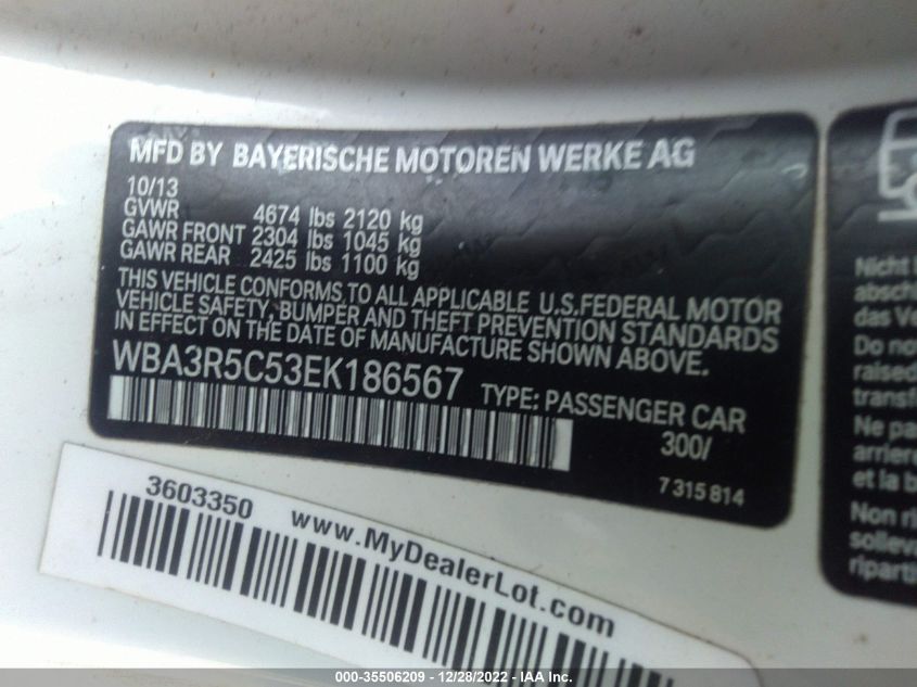 VIN WBA3R5C53EK186567 2014 BMW 4 SERIES no.9