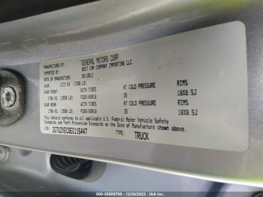 2014 GMC SIERRA 1500 SLT - 3GTU2VEC8EG116447