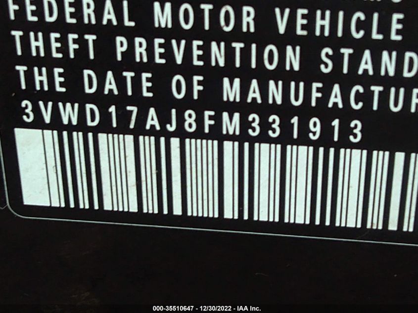 2015 VOLKSWAGEN JETTA SEDAN 1.8T SE 3VWD17AJ8FM331913