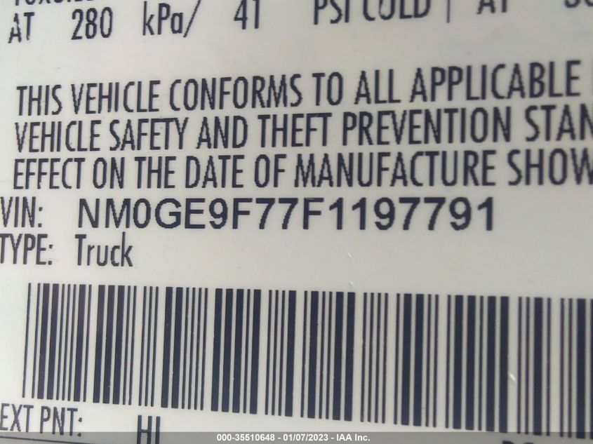 2015 FORD TRANSIT CONNECT WAGON XLT NM0GE9F77F1197791