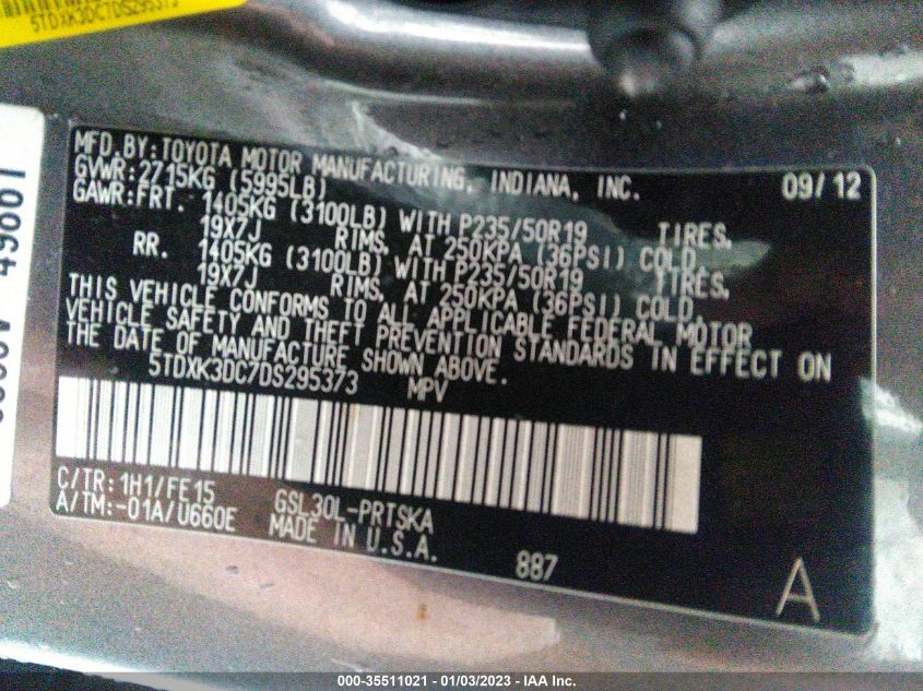 2013 TOYOTA SIENNA SE - 5TDXK3DC7DS295373