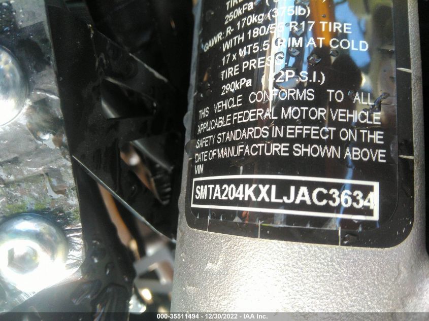 2020 TRIUMPH MOTORCYCLE DAYTONA MOTO2 765 SMTA204KXLJAC3634