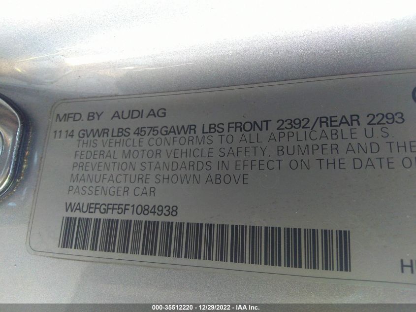 2015 AUDI A3 2.0T PREMIUM PLUS WAUEFGFF5F1084938