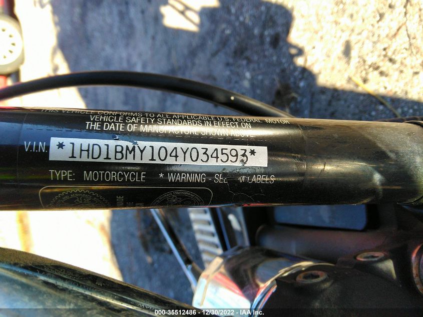 2004 HARLEY-DAVIDSON FLSTF 1HD1BMY104Y034593