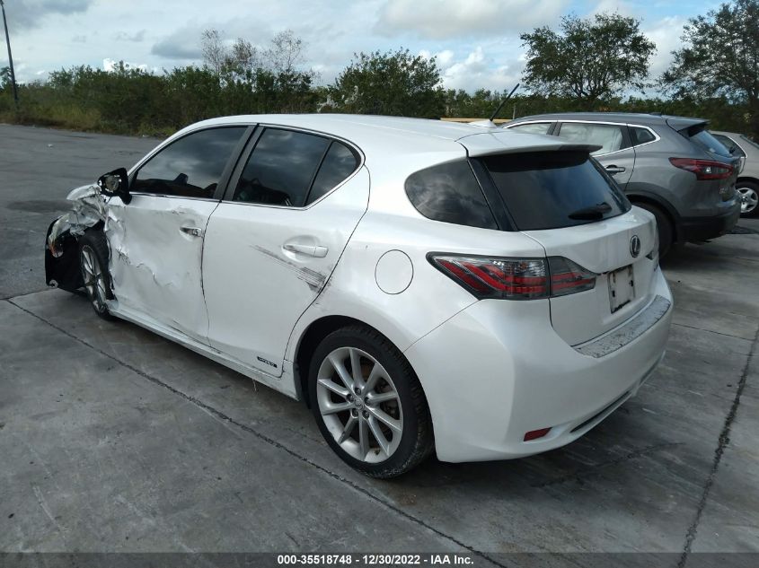 2013 LEXUS CT 200H HYBRID JTHKD5BH4D2150036