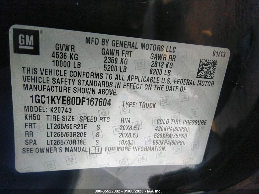 2013 CHEVROLET SILVERADO 2500HD LTZ 1GC1KYE80DF167604