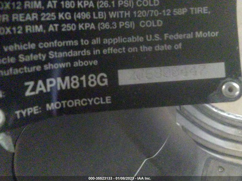 2018 VESPA SPRINT 150 3V ZAPM818G2J5800447