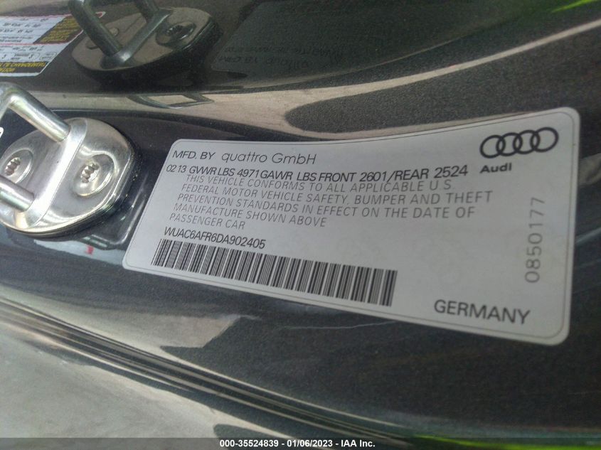 2013 AUDI RS 5 WUAC6AFR6DA902405