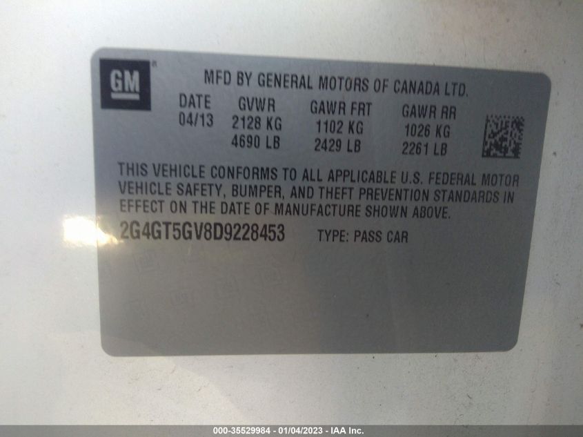 2013 BUICK REGAL TURBO PREMIUM 2 2G4GT5GV8D9228453