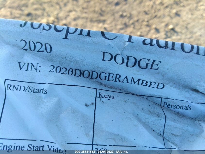 2020 DODGE RAM 3500 2020DODGERAMBED