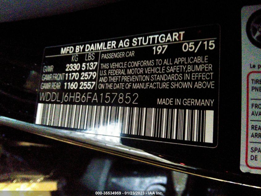 2015 MERCEDES-BENZ CLS-CLASS CLS 400 WDDLJ6HB6FA157852