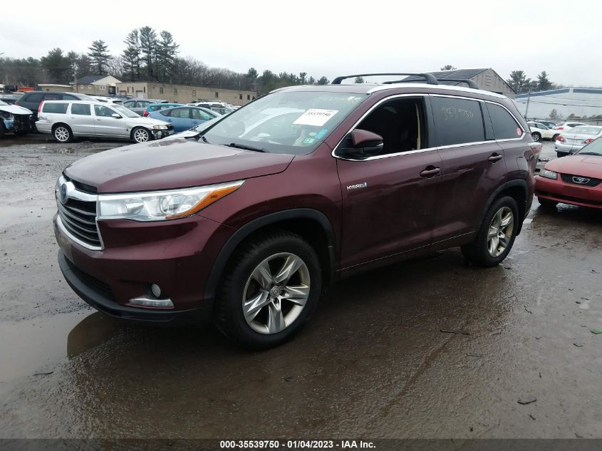 2014 TOYOTA HIGHLANDER HYBRID LIMITED 5TDDCRFH3ES006308