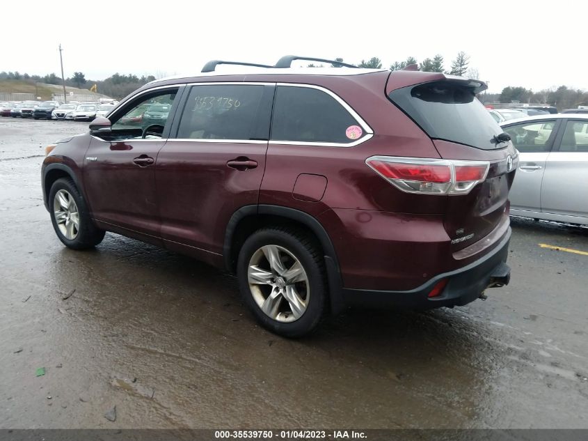 2014 TOYOTA HIGHLANDER HYBRID LIMITED 5TDDCRFH3ES006308