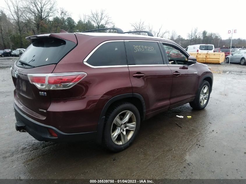 2014 TOYOTA HIGHLANDER HYBRID LIMITED 5TDDCRFH3ES006308