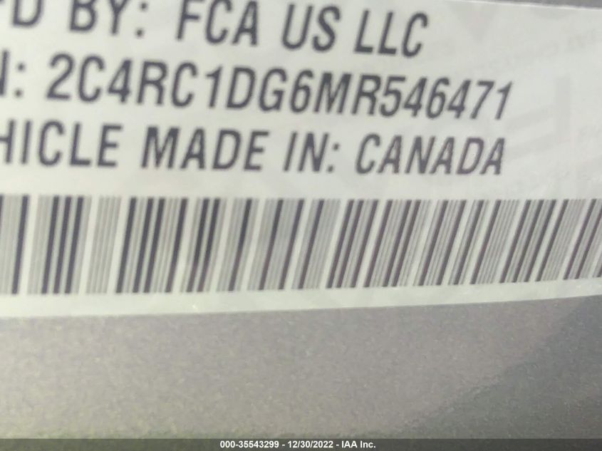 2021 CHRYSLER VOYAGER LXI 2C4RC1DG6MR546471