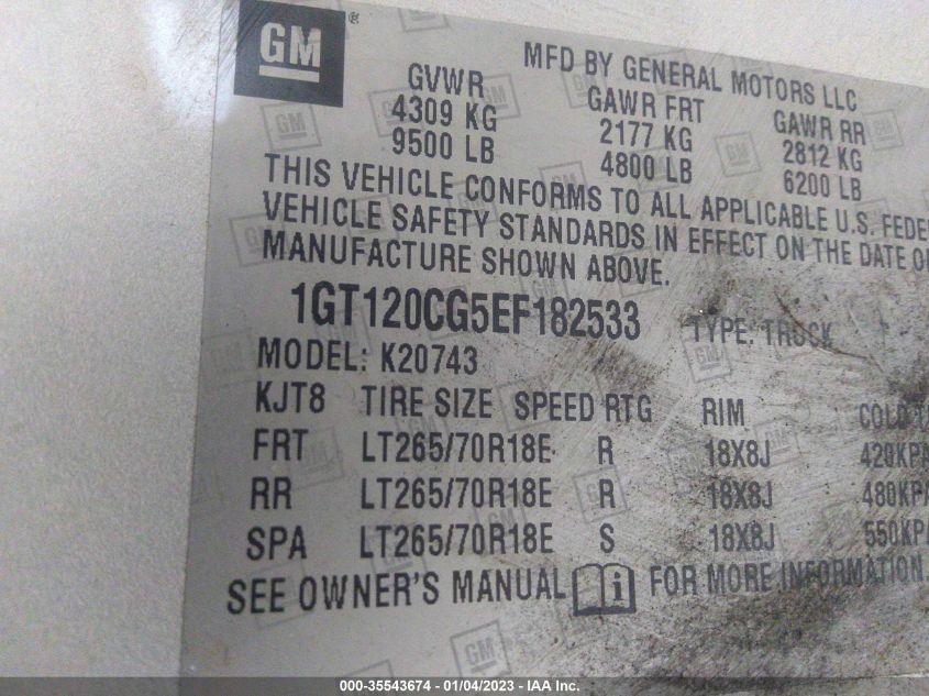 2014 GMC SIERRA 2500HD SLE - 1GT120CG5EF182533