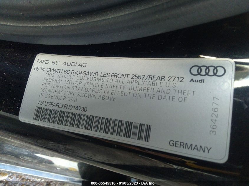2015 AUDI A6 2.0T PREMIUM PLUS - WAUGFAFCXFN014730