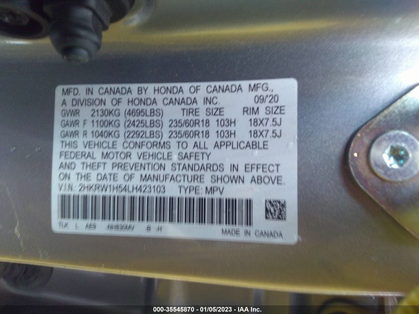 2020 HONDA CR-V EX - 2HKRW1H54LH423103