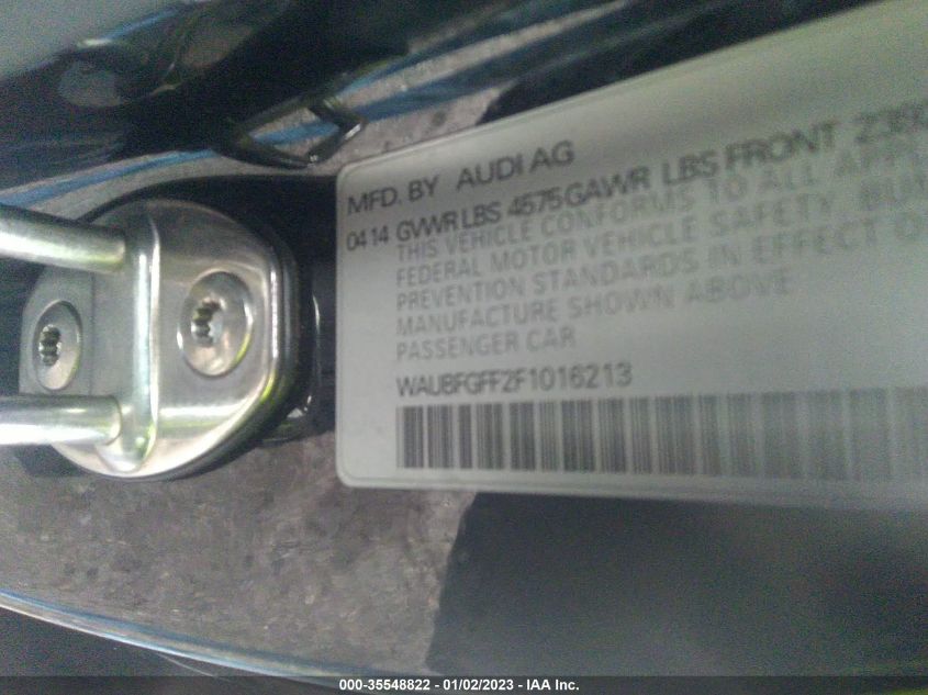 2015 AUDI S3/A3 2.0T PREMIUM WAUBFGFF2F1016213