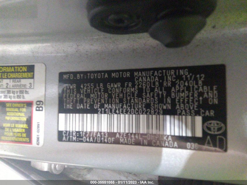 2013 TOYOTA MATRIX S - 2T1LE4EE2DC022829