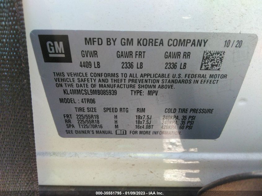 2021 BUICK ENCORE GX PREFERRED KL4MMCSL9MB085939