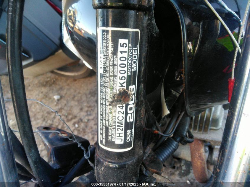 2008 HONDA CB250 JH2MC24148K500015
