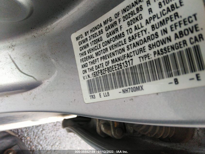 2014 HONDA CIVIC SEDAN EX - 19XFB2F80EE261317