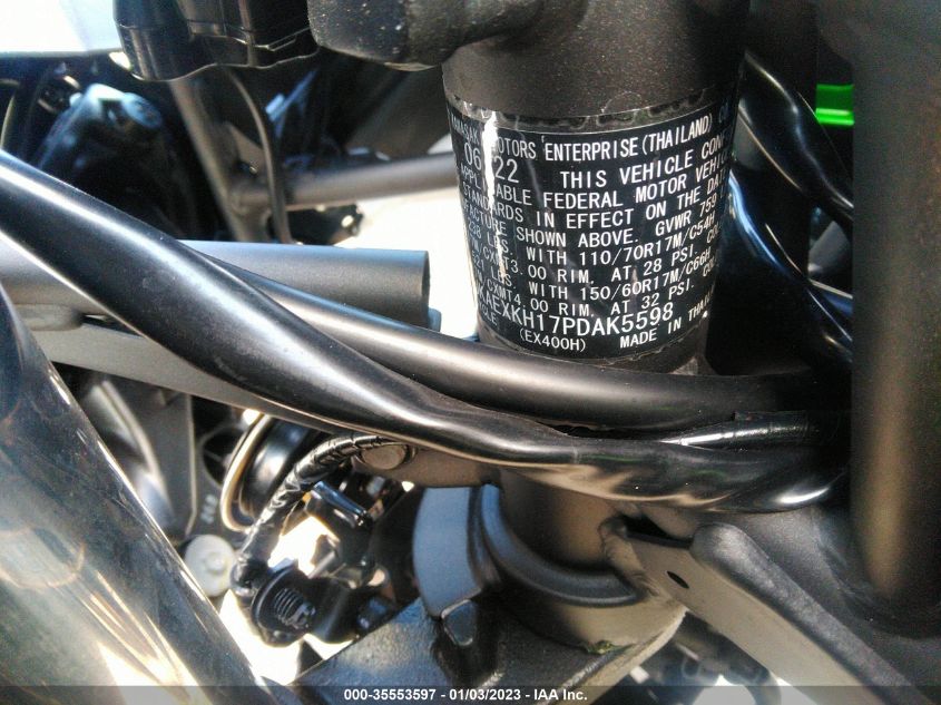 2023 KAWASAKI EX400 JKAEXKH17PDAK5598