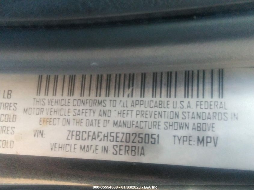 2014 FIAT 500L EASY ZFBCFABH5EZ025051