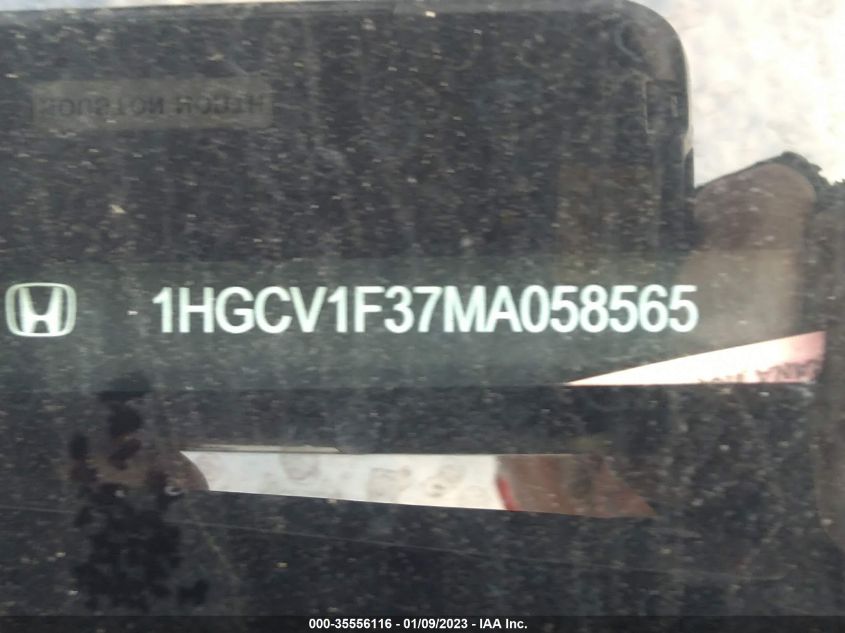 2021 HONDA ACCORD SEDAN SPORT - 1HGCV1F37MA058565