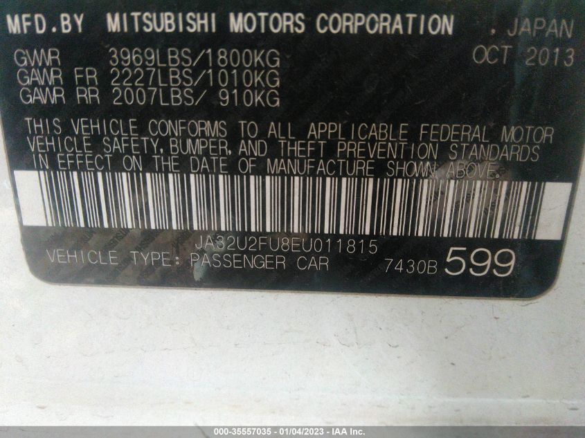 2014 MITSUBISHI LANCER ES JA32U2FU8EU011815