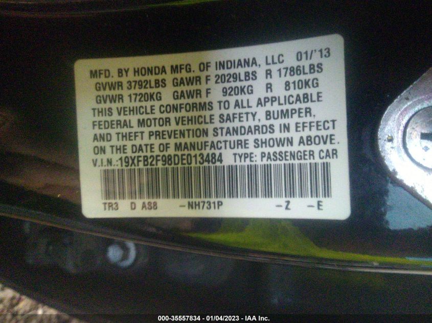 2013 HONDA CIVIC EX-L - 19XFB2F98DE013484