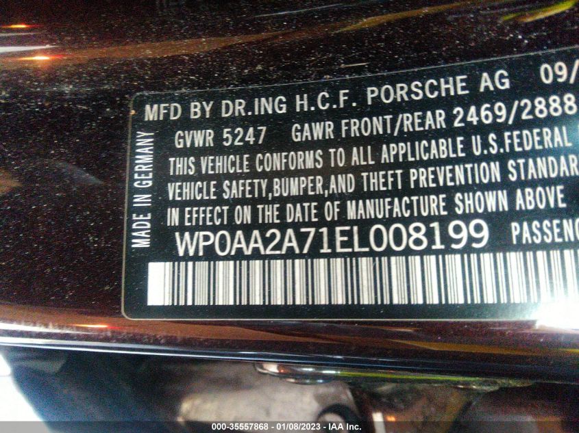 2014 PORSCHE PANAMERA WP0AA2A71EL008199