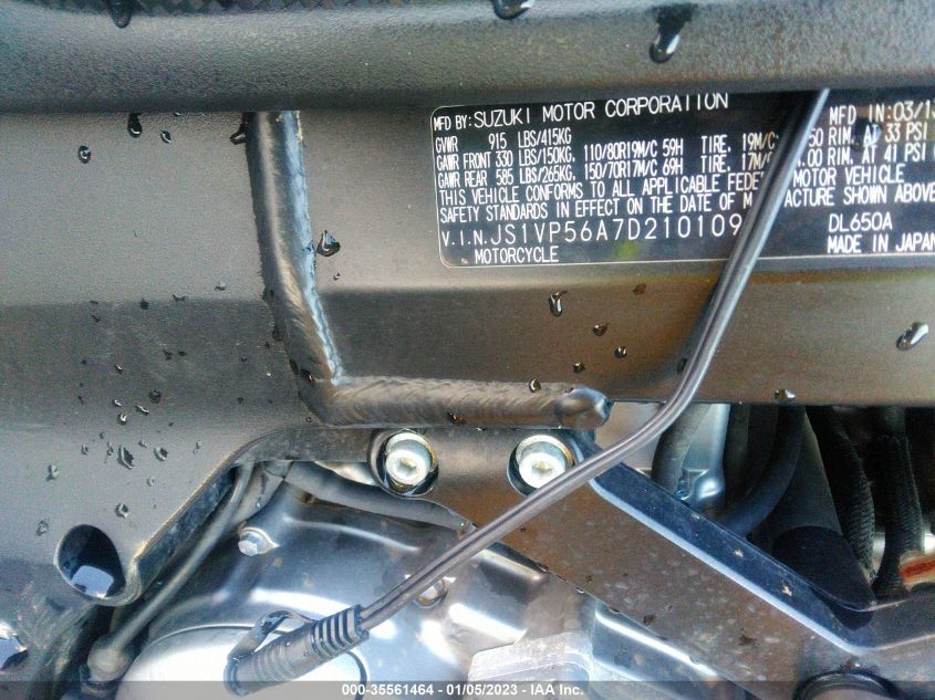 2013 SUZUKI DL650 A JS1VP56A7D2101099