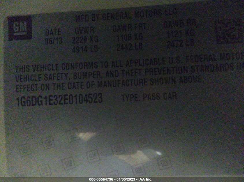 2014 CADILLAC CTS COUPE PERFORMANCE 1G6DG1E32E0104523