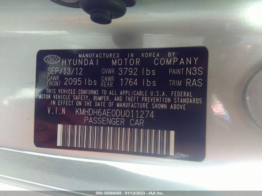 2013 HYUNDAI ELANTRA COUPE GS - KMHDH6AE0DU011274