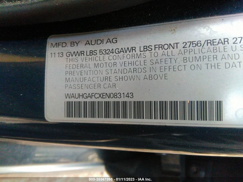 2014 AUDI A6 3.0T PRESTIGE WAUHGAFCXEN083143