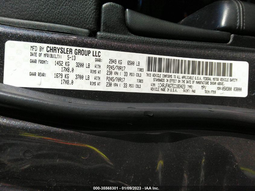 2014 JEEP GRAND CHEROKEE LAREDO 1C4RJFAG7EC183423