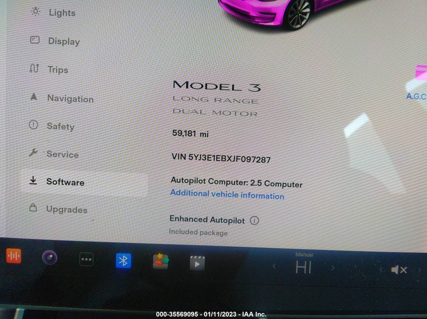 VIN 5YJ3E1EBXJF097287 2018 TESLA MODEL 3 LONG RANGE